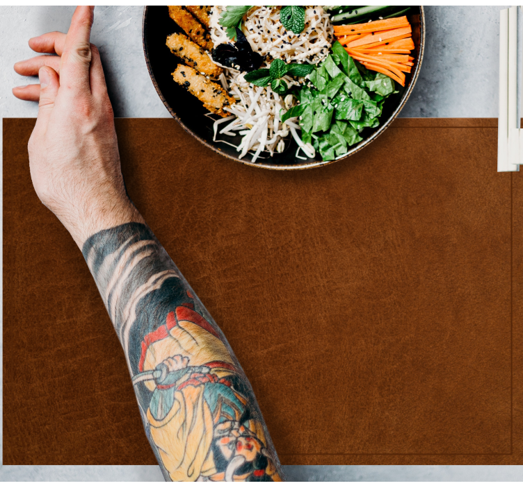 Individuais de mesa de texturas Efeito de couro marrom - TenStickers