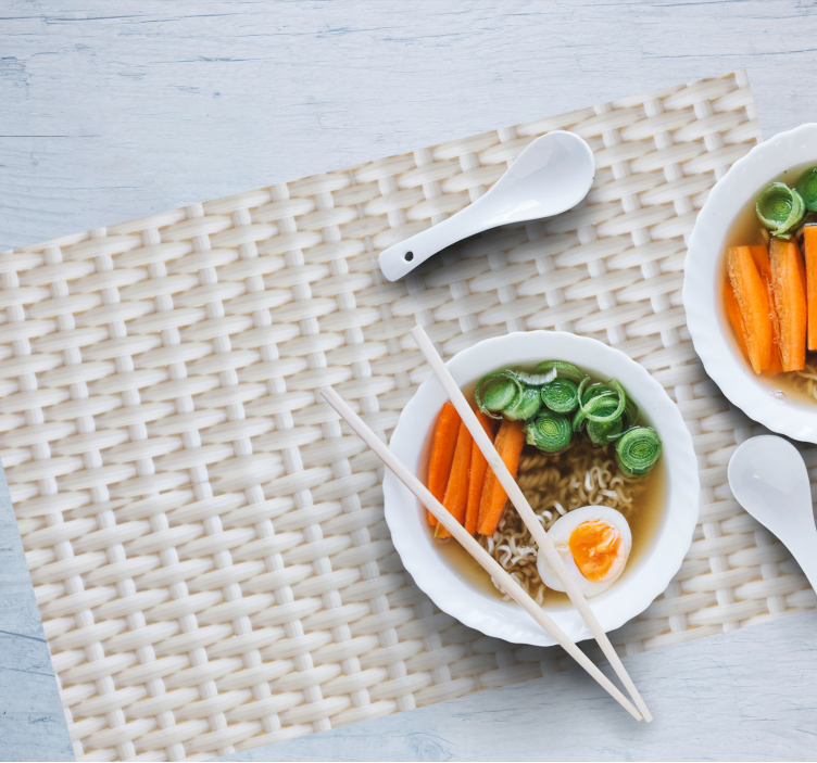 Individuais de mesa de texturas Efeito rattan branco - TenStickers