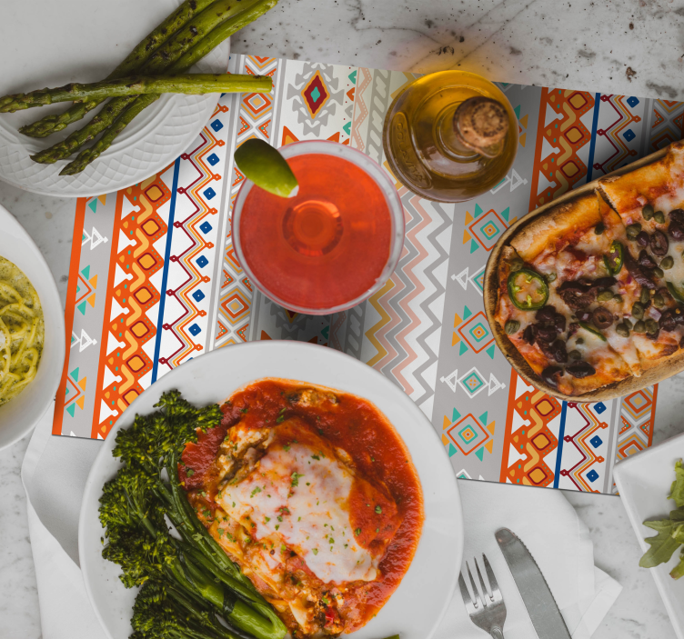 Individuais de mesa de texturas Padrão de estilo boêmio - TenStickers