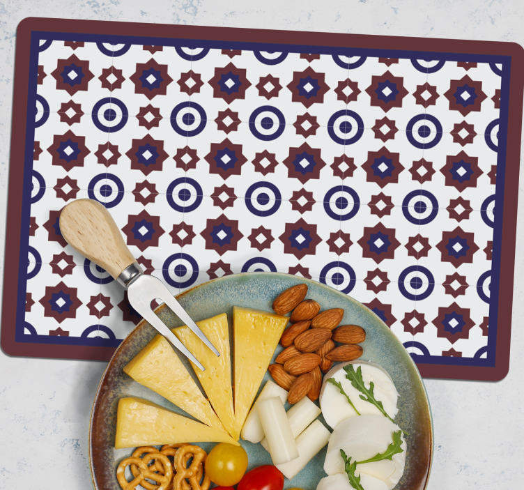 Individuais de mesa de texturas Sóis padrão de azulejos - TenStickers