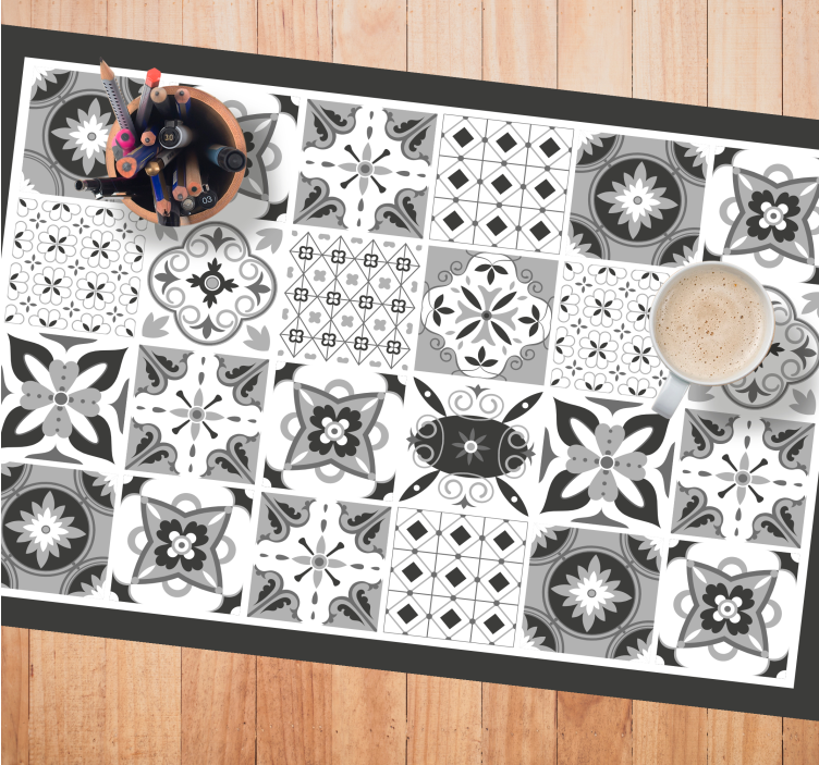 Individuais de mesa elegantes Lindos azulejos cinza - TenStickers