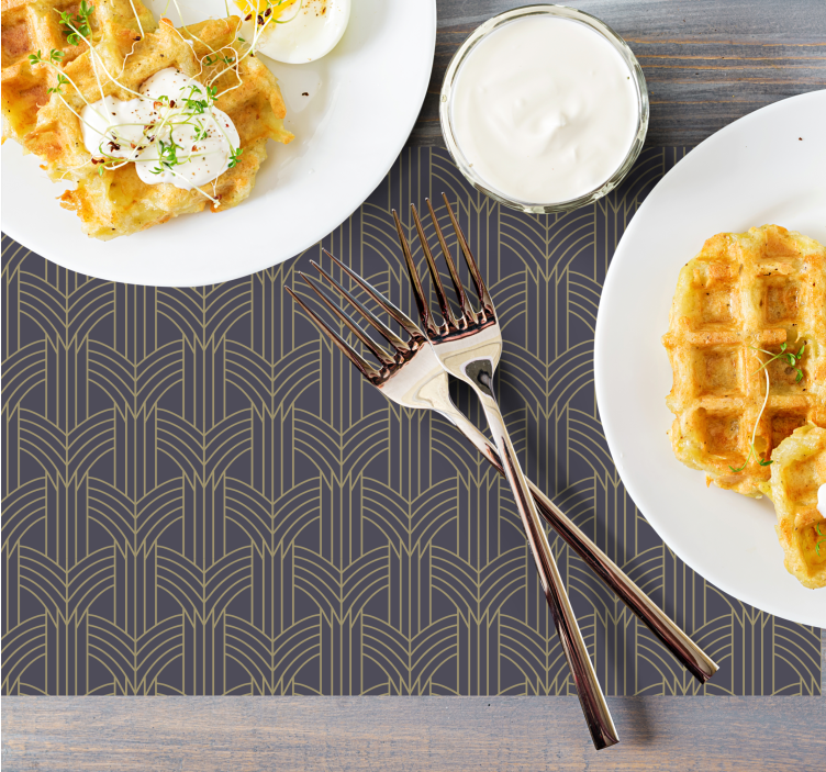 Individuais de mesa elegantes Padrão geográfico estilo "art déco" - TenStickers