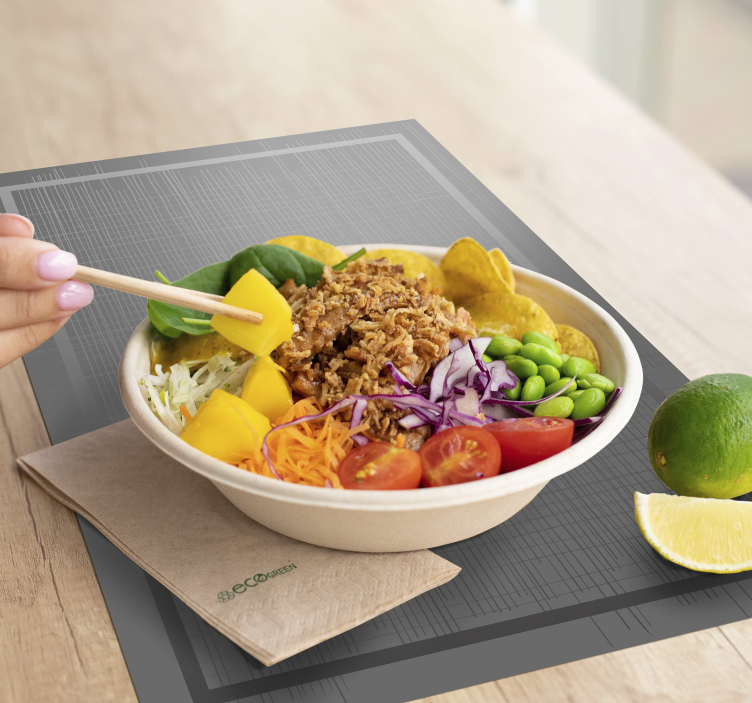 Individuais de mesa elegantes riscas cinza - TenStickers