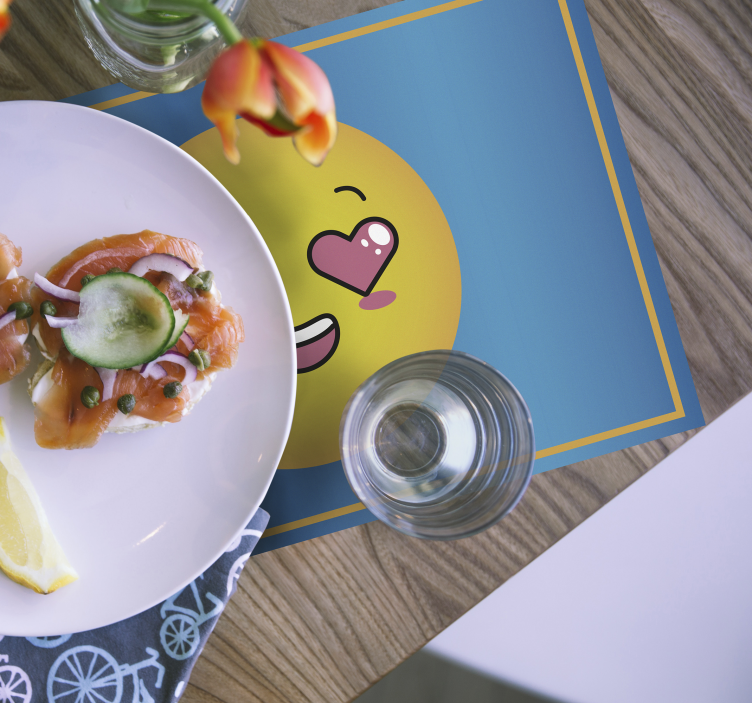 Individuais de mesa infantis Emoji olhos de coração - TenStickers