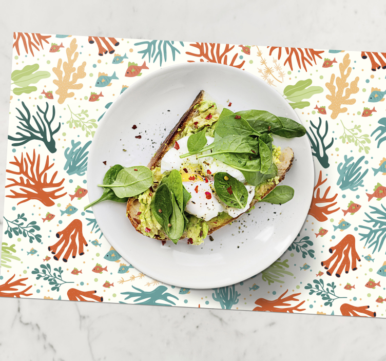 Individuais de mesa marítimos Coral colorido - TenStickers