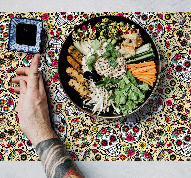 Individuais de mesa modernos Conjunto de caveiras - TenStickers