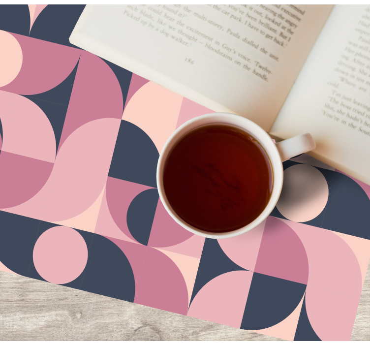 Individuais de mesa modernos Pastel rosa geométrico - TenStickers