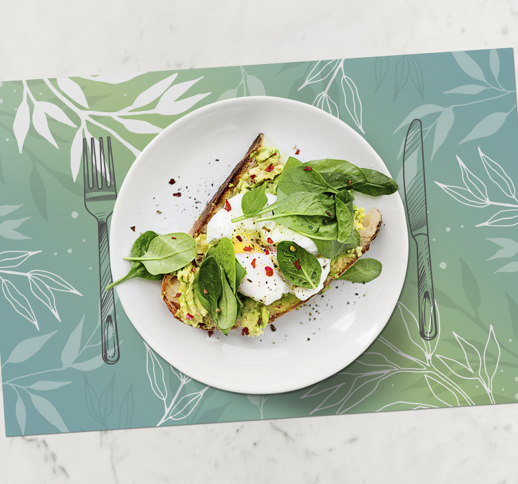 Individual de mesa Prato e talheres em aquarela - TenStickers