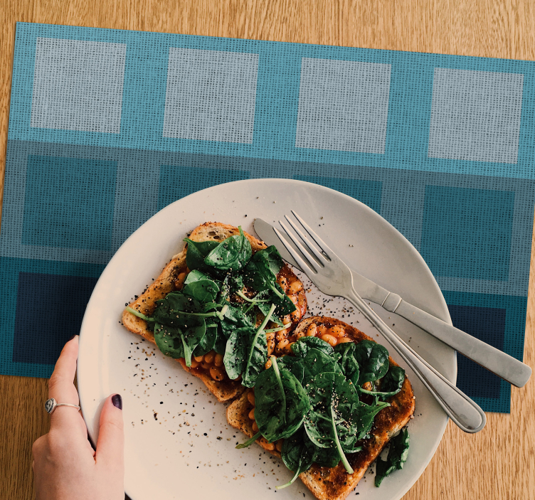 Individuais de mesa modernos Quadrados azuis - TenStickers