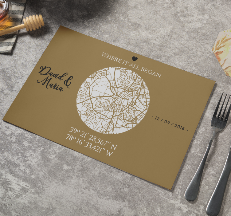 Individuais de mesa originais Onde tudo começou - TenStickers