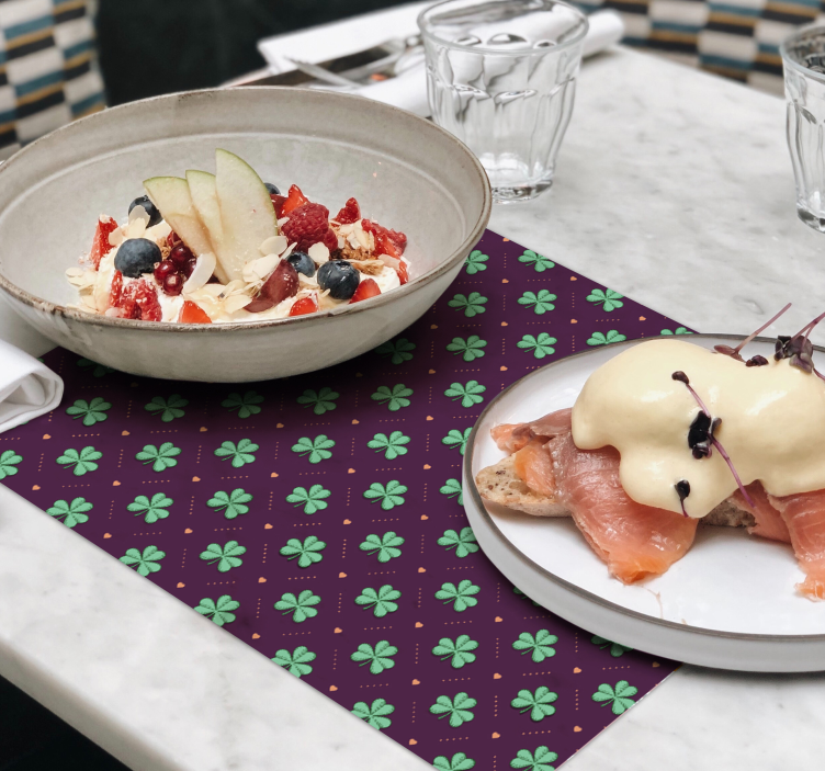 Individuais de mesa originais Padrão de trevo - TenStickers