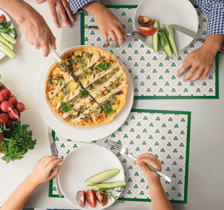 Individuais de mesa originais Padrão vintage verde - TenStickers