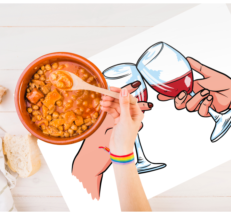 Individuais de mesa para restaurantes Amantes do vinho - TenStickers