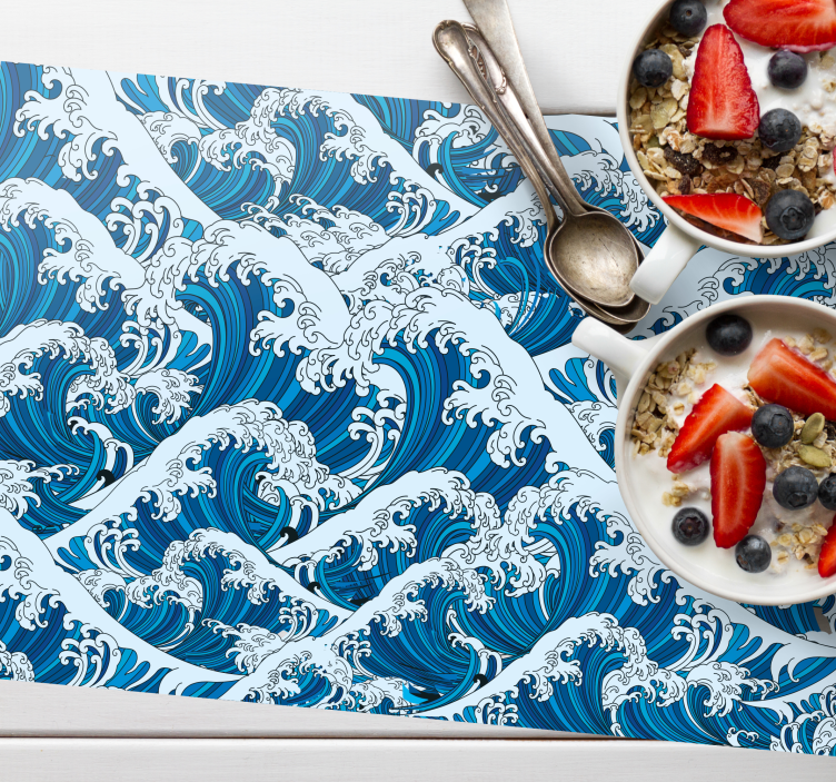 Individuais de mesa retangulares Grande onda estilo japão - TenStickers