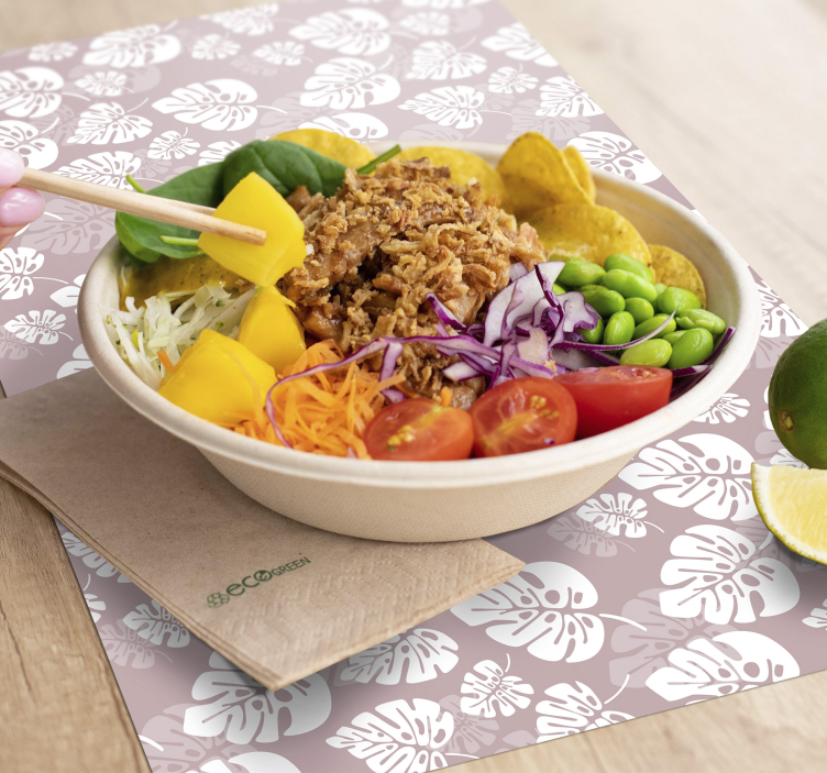 Individuais de mesa florais da planta monstera - TenStickers