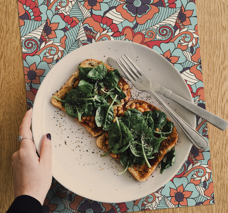 Individuais de mesa florais paisley barroco - TenStickers