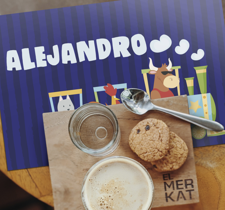 Individuais de mesa infantis animais do trem coloridos - TenStickers