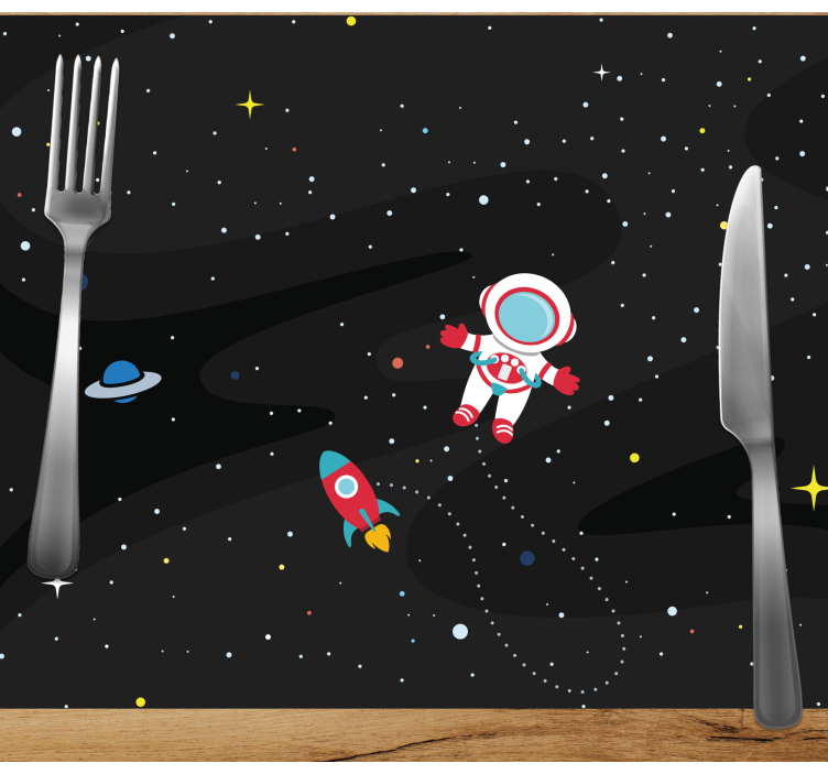 Individuais de mesa infantis astronauta e foguete - TenStickers