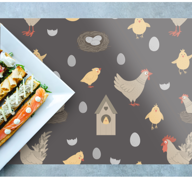 Individuais de mesa infantis aves de fazenda encantadoras - TenStickers