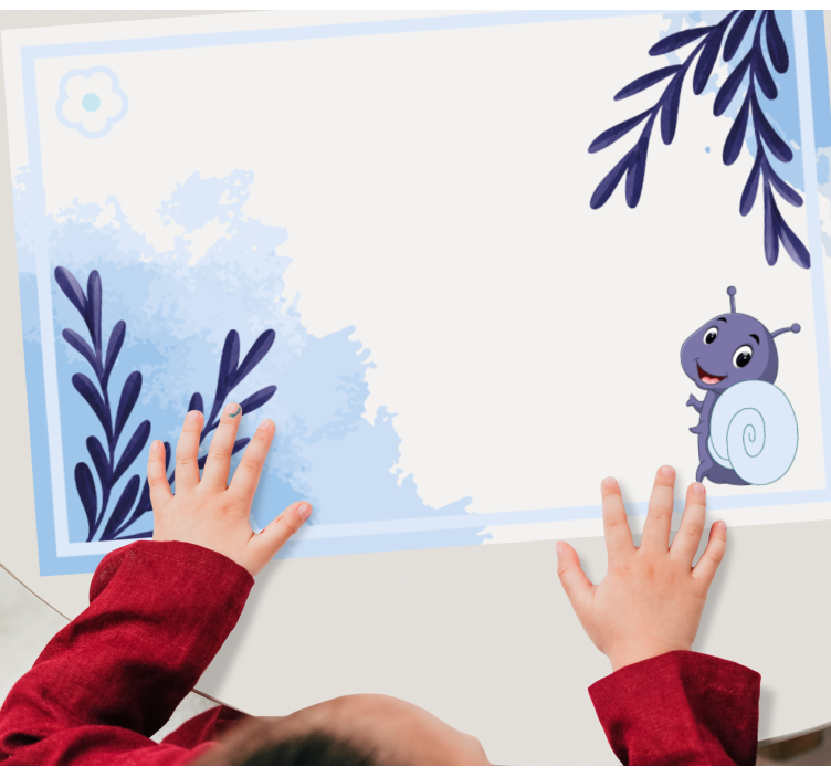 Individuais de mesa infantis caracol com folhas - TenStickers