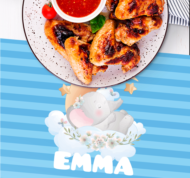 Individuais de mesa infantis com design de elefante adorável - TenStickers