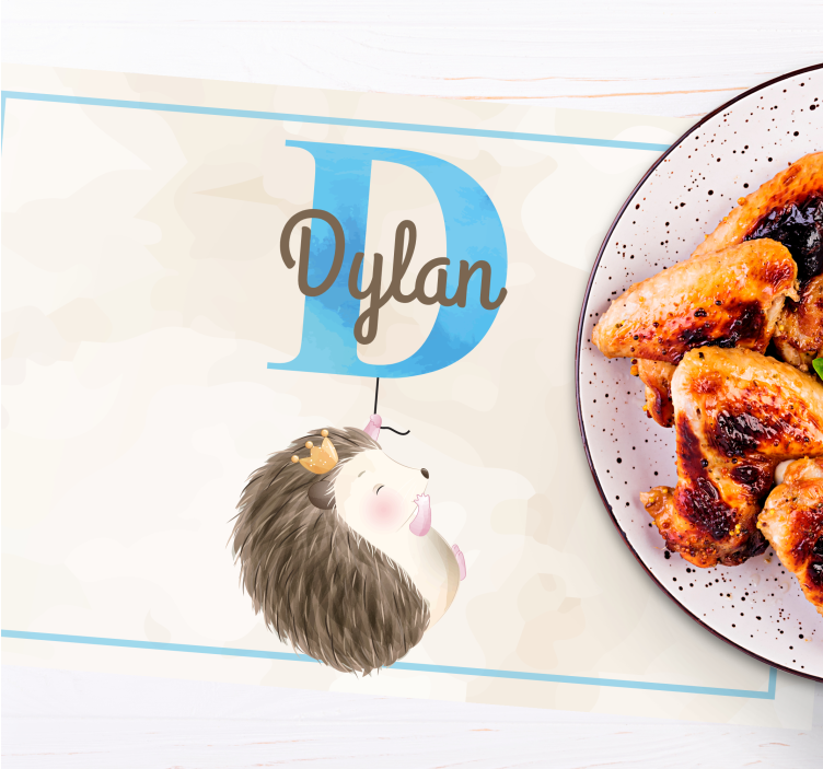 Individuais de mesa infantis com design de ouriço fofo - TenStickers