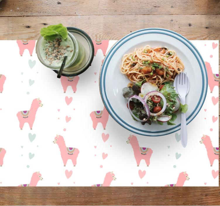 Individuais de mesa infantis com estampa de lhama fofa - TenStickers