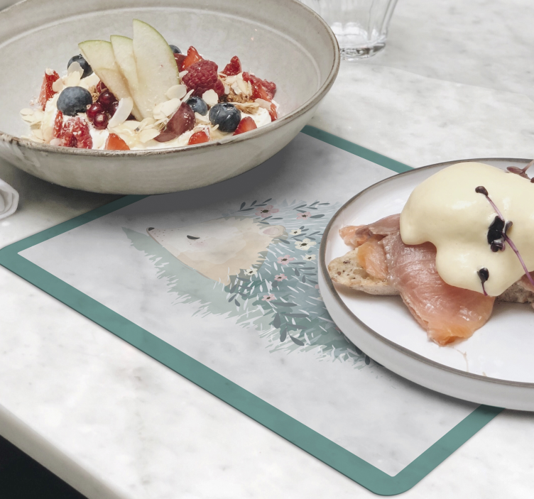 Individuais de mesa infantis com ilustração de ouriço - TenStickers