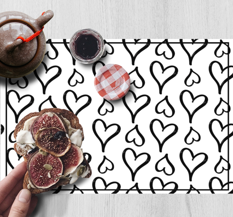 Individuais de mesa infantis estampa de corações divertida - TenStickers