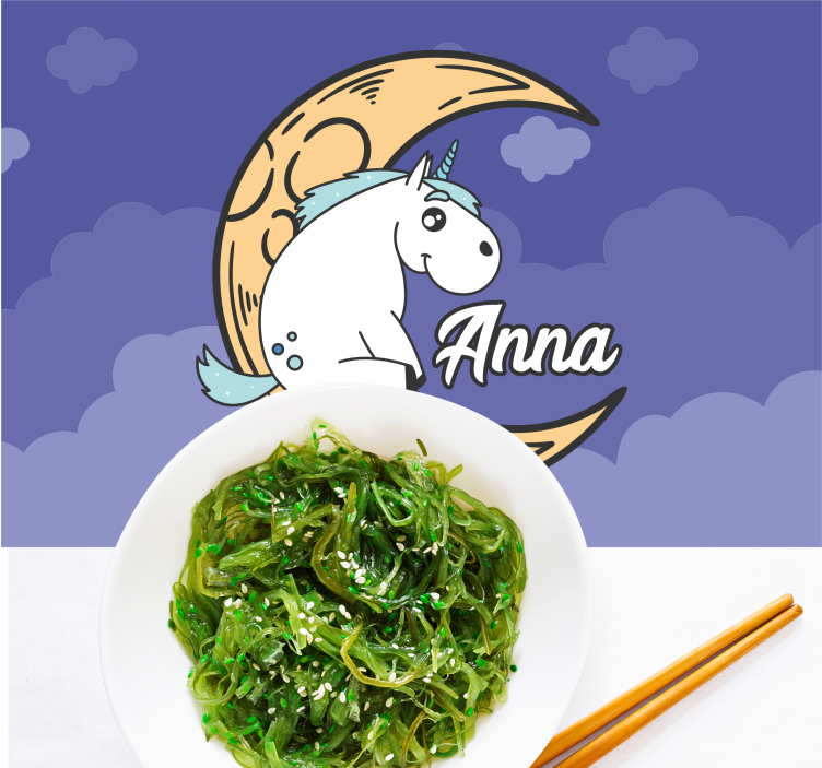 Individuais de mesa infantis noite da lua unicornio - TenStickers