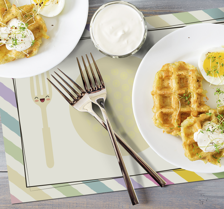 Individuais de mesa Talheres e prato colorido - TenStickers