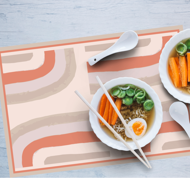 Individuais de mesa modernos com padrões curvos coloridos - TenStickers