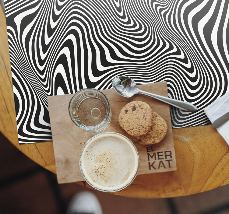 Individuais de mesa modernos com padrões negros fluidos - TenStickers