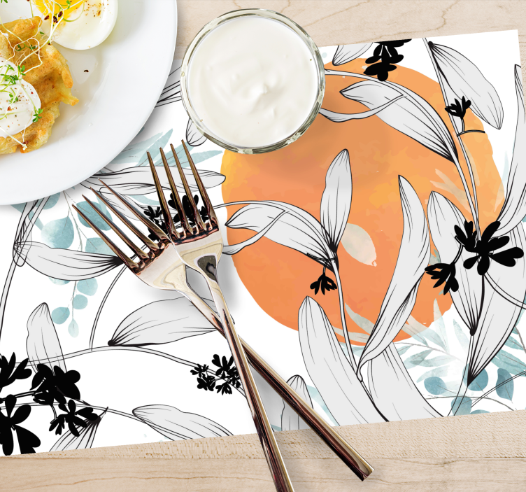 Individuais de mesa modernos com toque floral - TenStickers