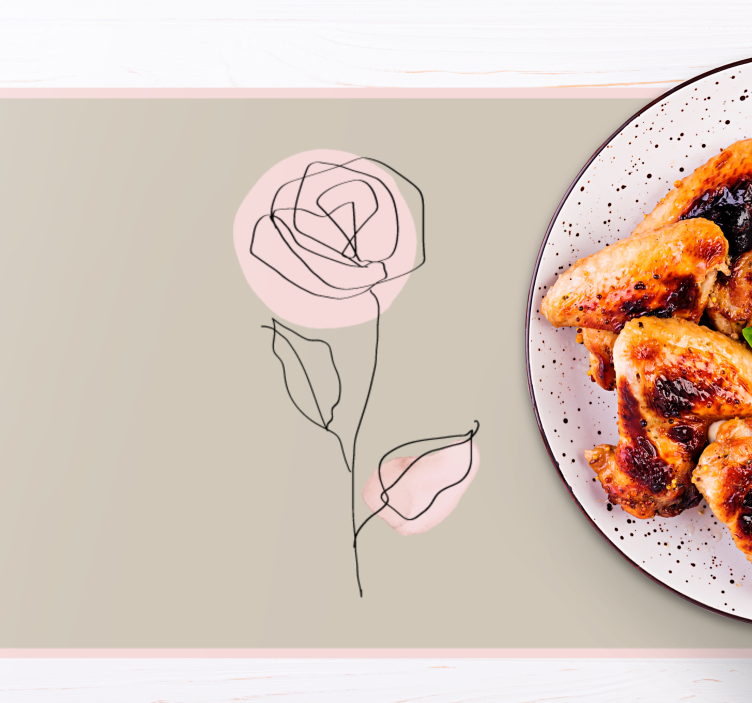 Individuais de mesa modernos contorno de rosa elegante - TenStickers