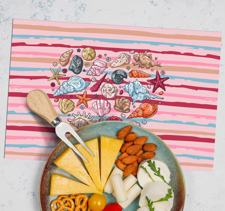 Individuais de mesa modernos padrão de corações de conchas - TenStickers