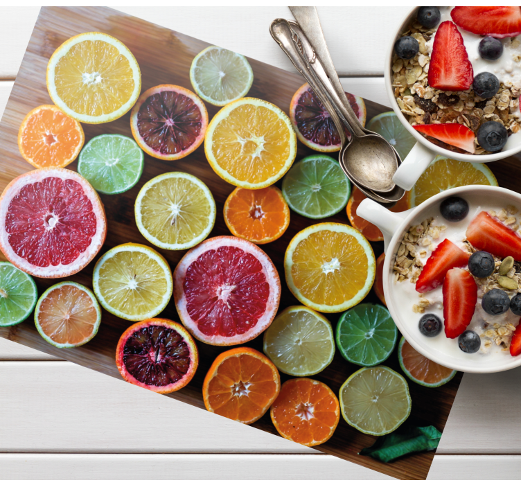 Individuais de mesa originais arranjo de frutas cítricas - TenStickers