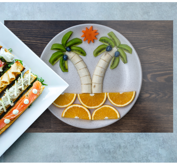 Individuais de mesa originais arranjo de frutas tropicais - TenStickers