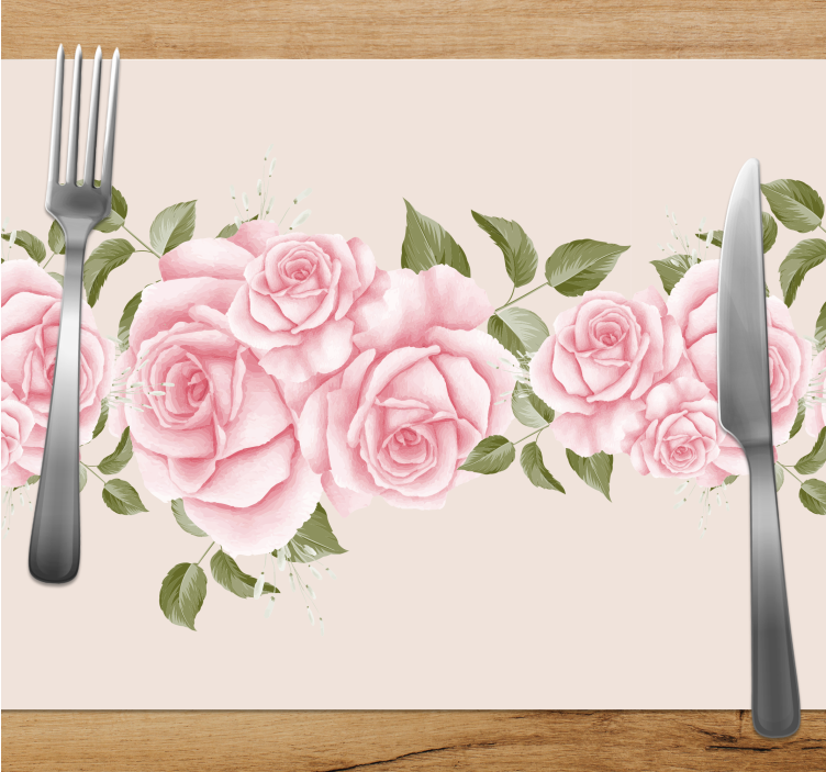 Individuais de mesa originais arranjo elegante de rosas - TenStickers