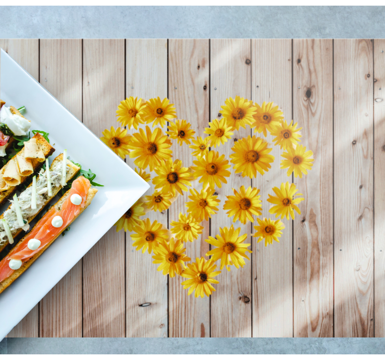 Individuais de mesa originais arranjo floral coração - TenStickers