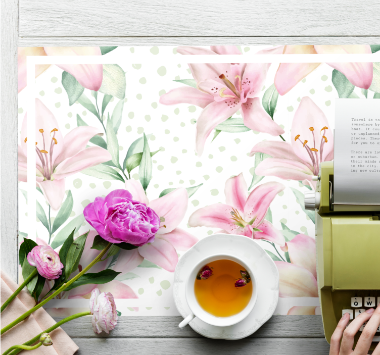 Individuais de mesa originais arranjo floral de lírios - TenStickers