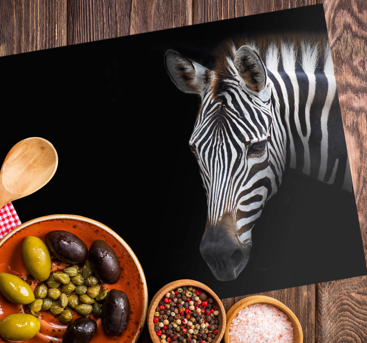 Individuais de mesa originais cabeça de zebra em close-up - TenStickers