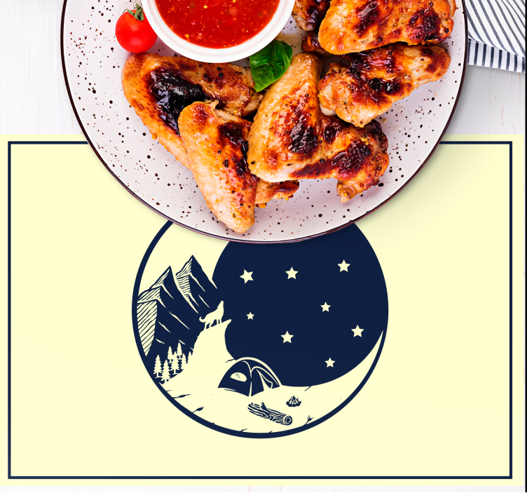 Individuais de mesa originais cena de camping na montanha - TenStickers