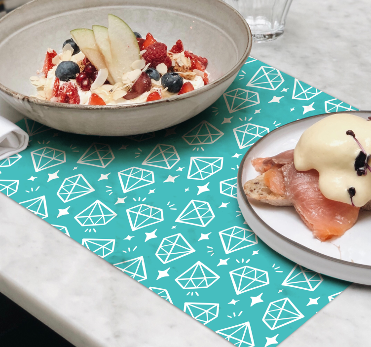 Individuais de mesa originais com fundo em padrão diamante - TenStickers