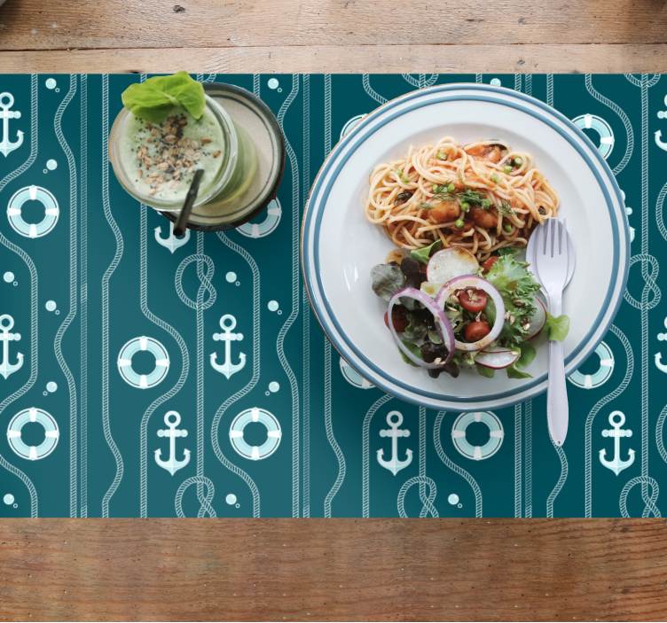 Individuais de mesa originais com motivo âncora náutica - TenStickers