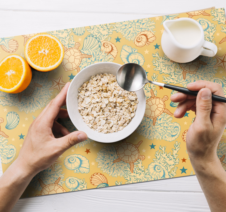 Individuais de mesa originais com padrão de concha - TenStickers