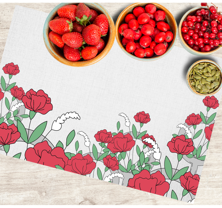 Individuais de mesa originais com padrão floral e folhas - TenStickers