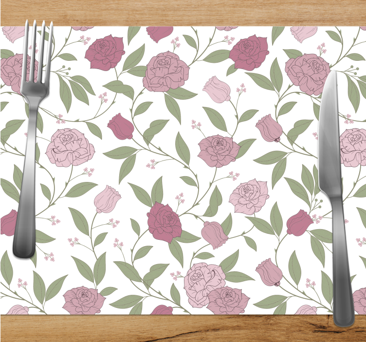 Individuais de mesa originais com padrão floral elegante - TenStickers
