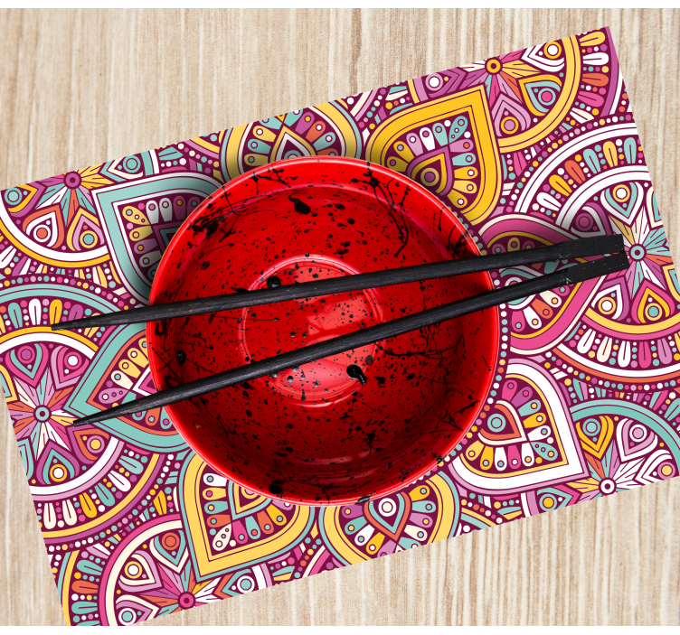 Individuais de mesa originais com padrão mandala colorido - TenStickers