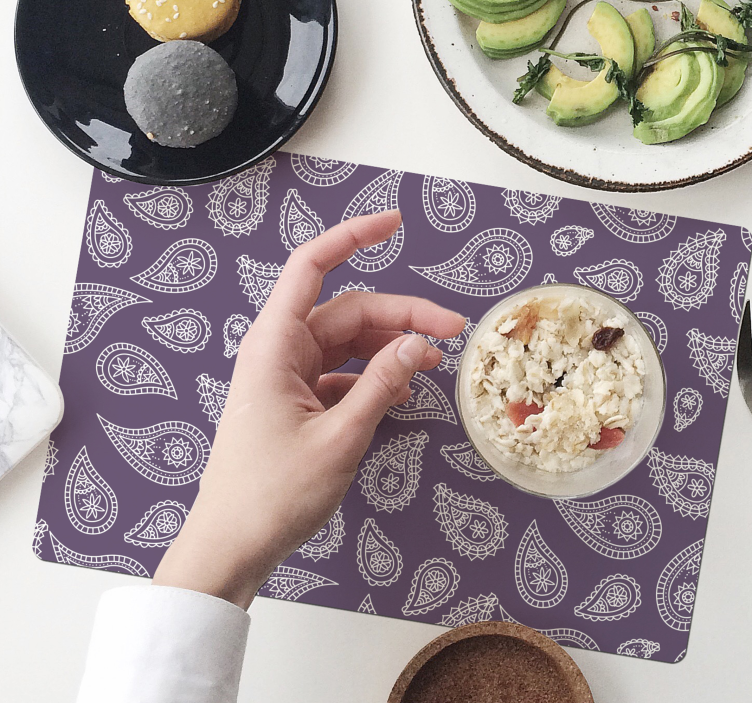 Individuais de mesa originais com padrão paisley - TenStickers